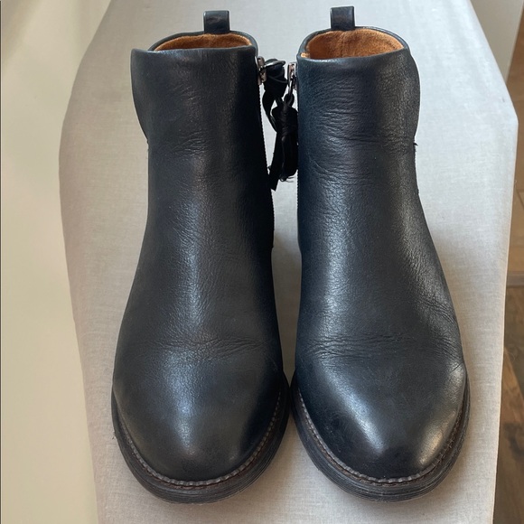 Franco Sarto Black Leather Hyla Ankle Boots Size 7.5 - Picture 11 of 14